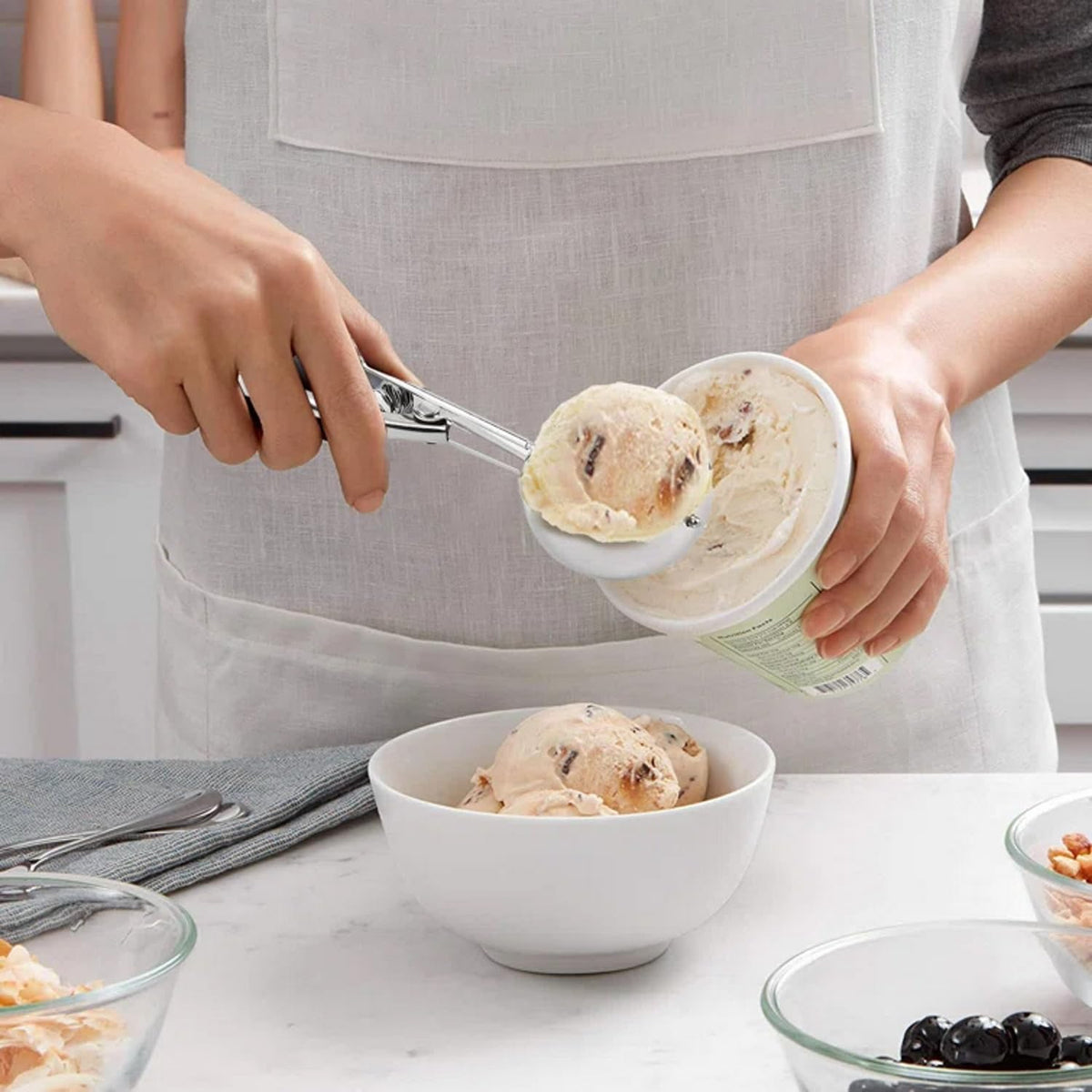 Ice Cream Scoop, 3Pcs Cookie Scoop Set, 18/8 Stainless Steel Cookie