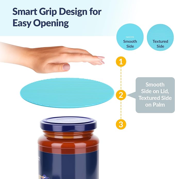 NIHOME Silicone Jar Opener – 6 Inch Large Anti-Slip Grip Pads, Premium 100% - Image 4
