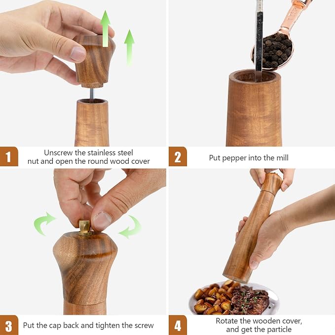 Wooden Pepper Grinder Pepper Mill - Image 3