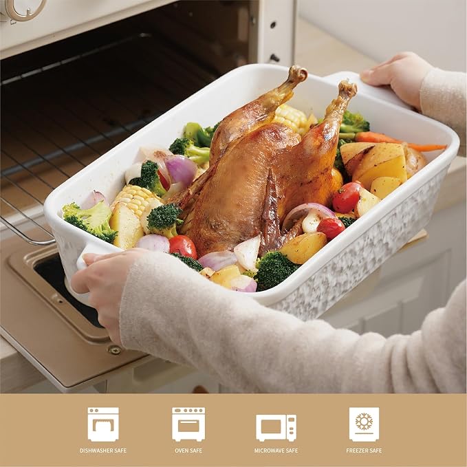 Dafuceramic Casserole Dish for Oven, 4.2 QT Baking Dish, 9x13 Large Porcelain - Image 4