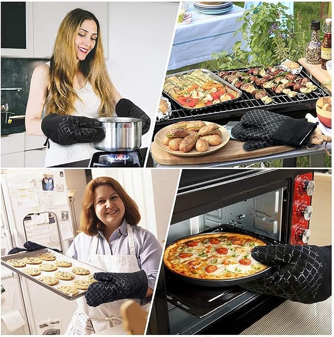 4PCS Oven Mitts and Pot Holders Sets 500°F Pot Holders - Image 9