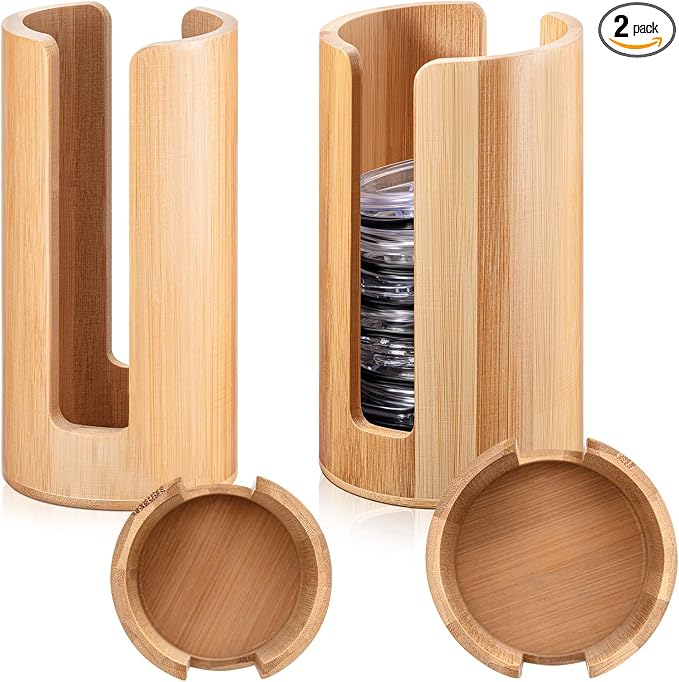 Suclain 2 Pcs Mason Jar Lid Organizer Bamboo Vertical Mason Jar Lid Storage by Suclain