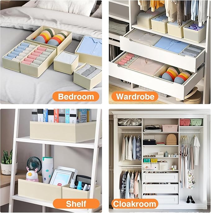 DIMJ Drawer Organizer Clothes, 15 Pack Dresser Organizer, Foldable Closet - Image 4