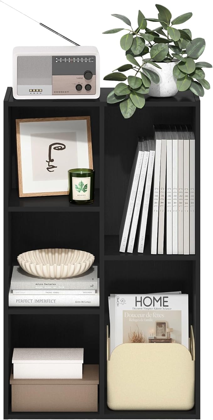 Furinno LUDER Book Shelf, 5-Cube Bookshelf, Reversible Bookcase, 9.4 x 19.5 x - Image 5