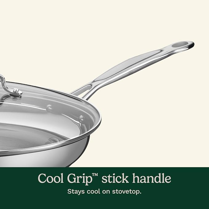 Cuisinart 12 Inch Skillet with Glass Cover, Chef's Classic Collection - Image 3