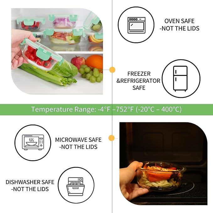 HOMBERKING Glass Food Storage Containers - Image 3