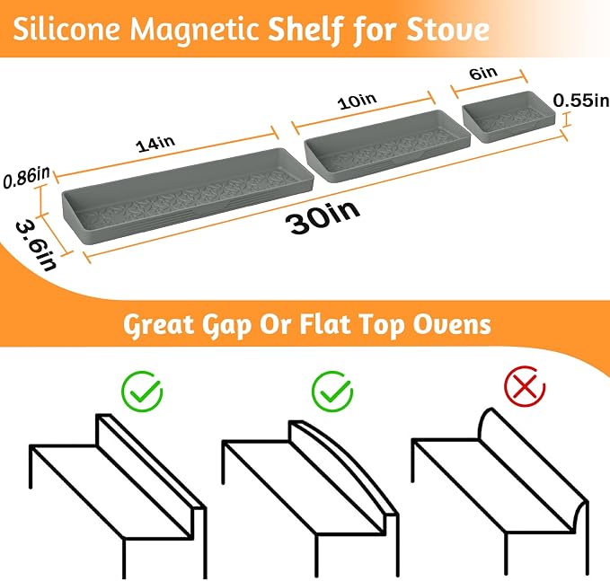 30"/24"/20" Silicone Stove Top Magnetic Shelf - Image 2