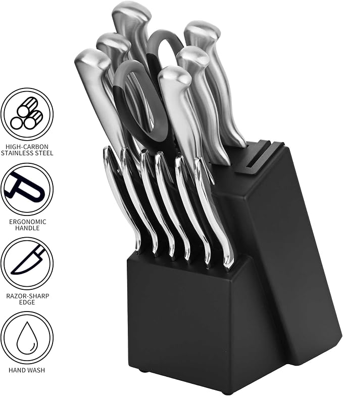 15-Piece Stainless Steel Chef Kitchen Knife Sets - Image 3