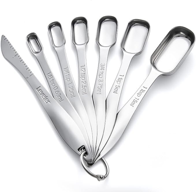 Rainspire Heavy Duty Measuring Spoons Set Stainless Steel, Metal Measuring Cups by Rainspire