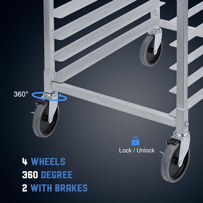 Profeeshaw Bun Pan Bakery Rack 10 Tier - Image 4