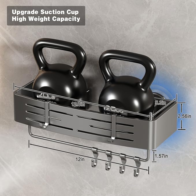 Voldra Shower Caddy Suction Cup, 1 Pack Shower Shelves - Image 6