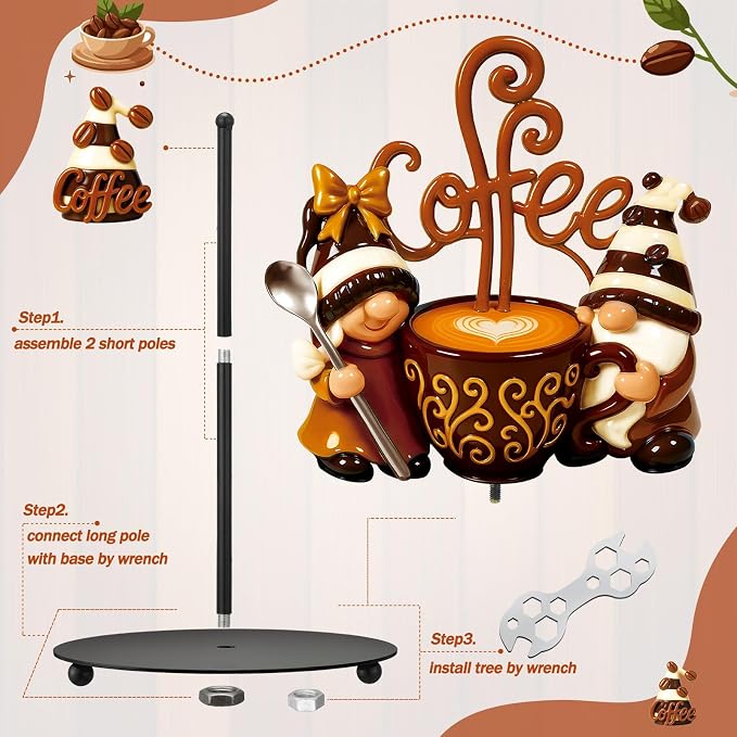 Thyle Coffee Gnomes Bar Decor Paper Towel Holder - Image 4