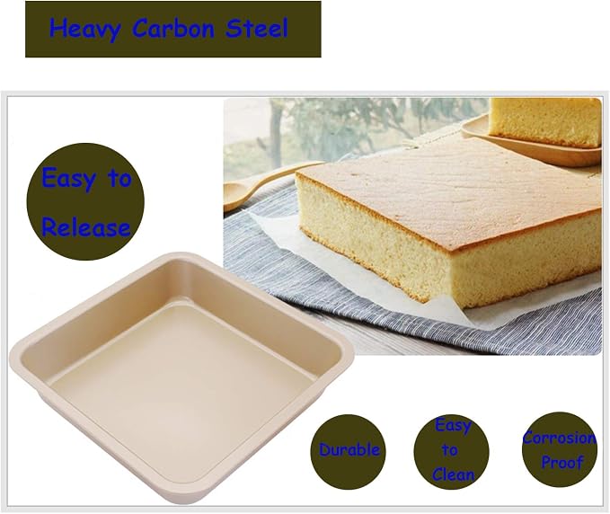 2 Small Baking Pans 8.33 x 8.33 Inch Mini Cookie Sheet Toaster Conventional - Image 7