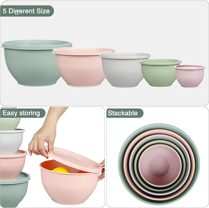 Greentainer Plastic Mixing Bowls - Image 6