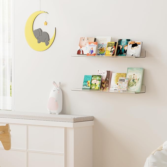 upsimples 2 Pack 23.6x5.5 Inches Acrylic Shelves - Image 2