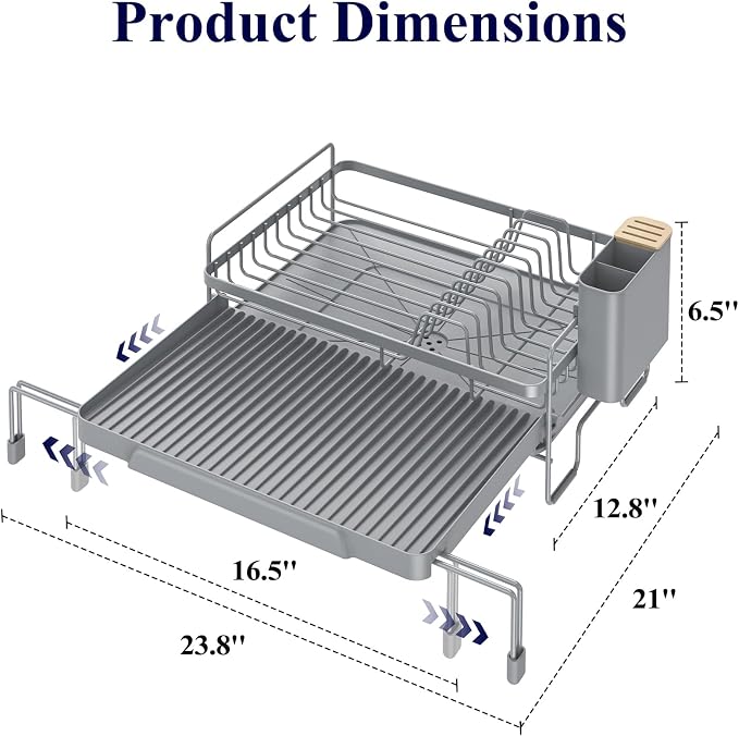 Kitsure Extendable Dish Drying Rack - Image 2