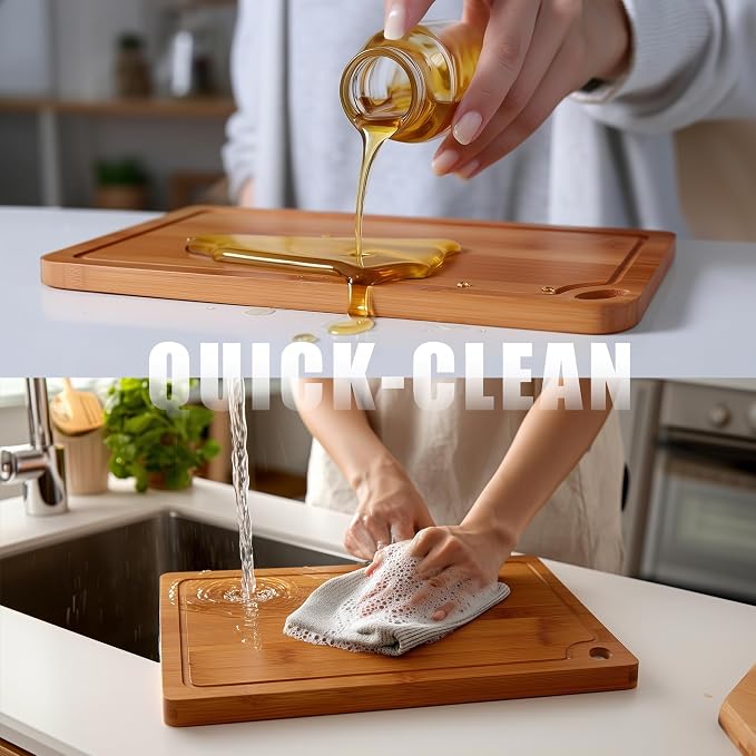 3-Piece Organic Bamboo Cutting Board Set - Image 10