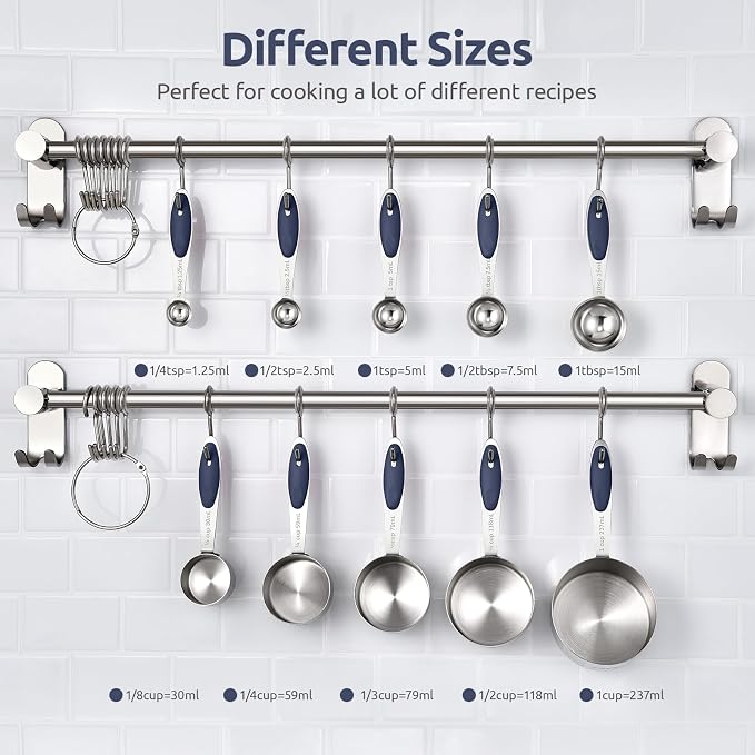 U-Taste Measuring Cups and Spoons: Food Grade 18/8 Stainless Steel Metal - Image 2