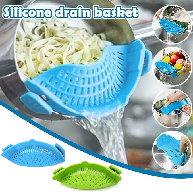 Clip-on Kitchen Food Strainer for Spaghetti, Vegetables. Silicone Kitchen Food - Image 3