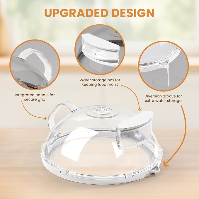 Gracenal Microwave Food Cover, 12 Inch Microwave Splatter Cover - Image 3