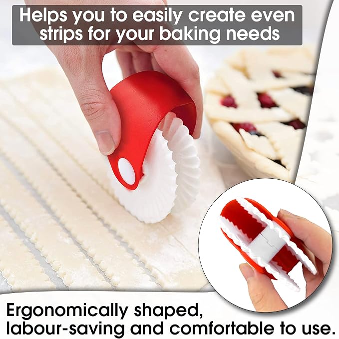 2 Pack Pastry Cutting Wheel, Pastry Wheel Decorator Pie Crust Pastry Wheel and - Image 7