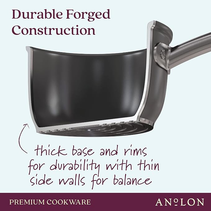 Anolon Accolade Forged Hard Anodized Nonstick Deep Frying Pan / Skillet - Image 7