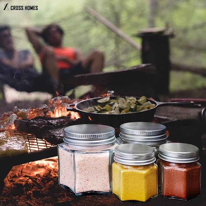 20 Pack Magnetic Spice Jars Large 4 oz Refrigerator Hexagon Glass Spice Jars - Image 6
