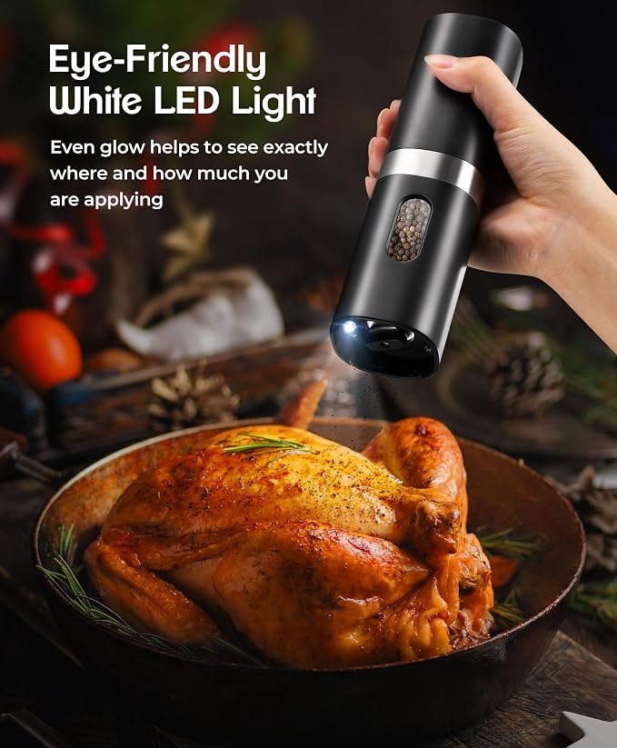 Electric Salt and Pepper Grinder Set, New Rechargeable Salt and Pepper Mill - Image 4
