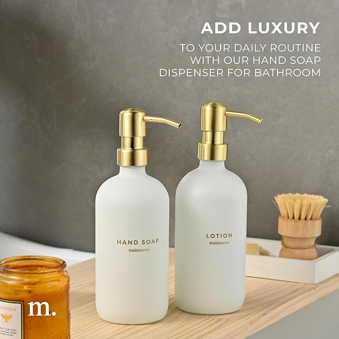MaisoNovo Soap Dispenser 2-Piece Set | 16.9oz Clear Bottles - Image 3