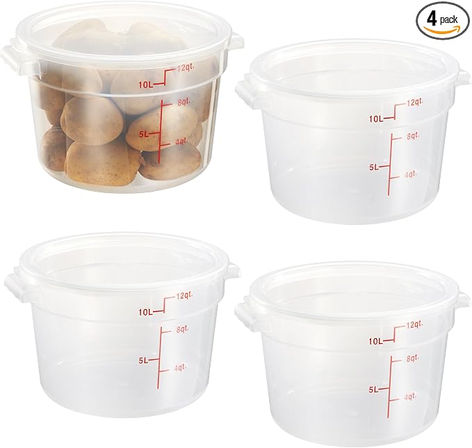 CURTA 12 Quart Translucent Round Food Storage Container by CURTA