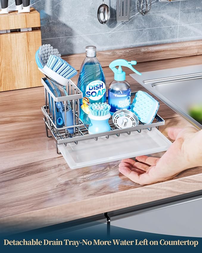 Consumest Sink Caddy, Kitchen Sponge Holder - Image 4