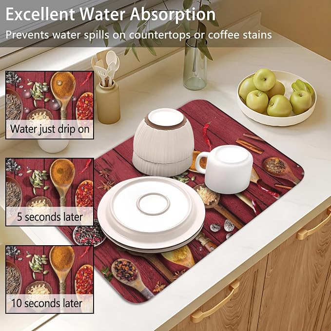 Dish Drying Mat for Kitchen Counter 2 Pack - Image 5