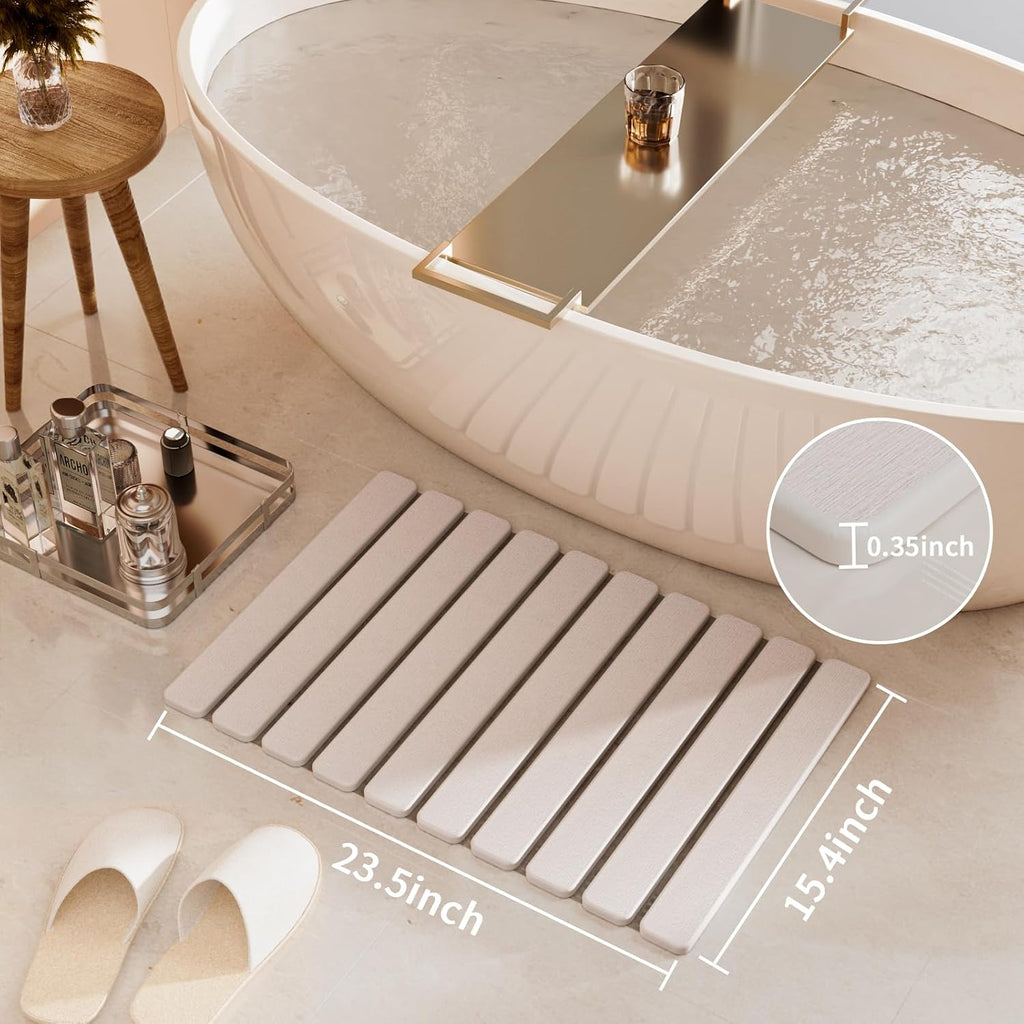 Foldable Stone Bath Mat, Diatomaceous Earth Stone Drying Mats for