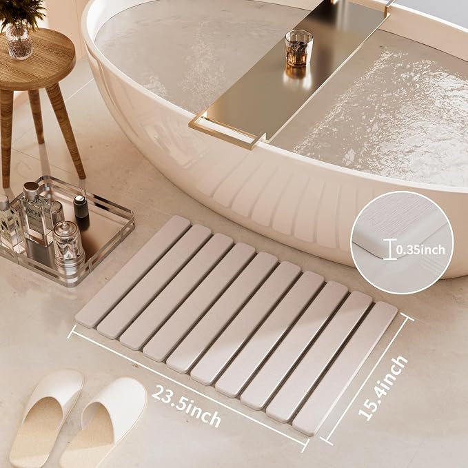 Foldable Stone Bath Mat, Quick Dry Stone Drying Mats - Image 3