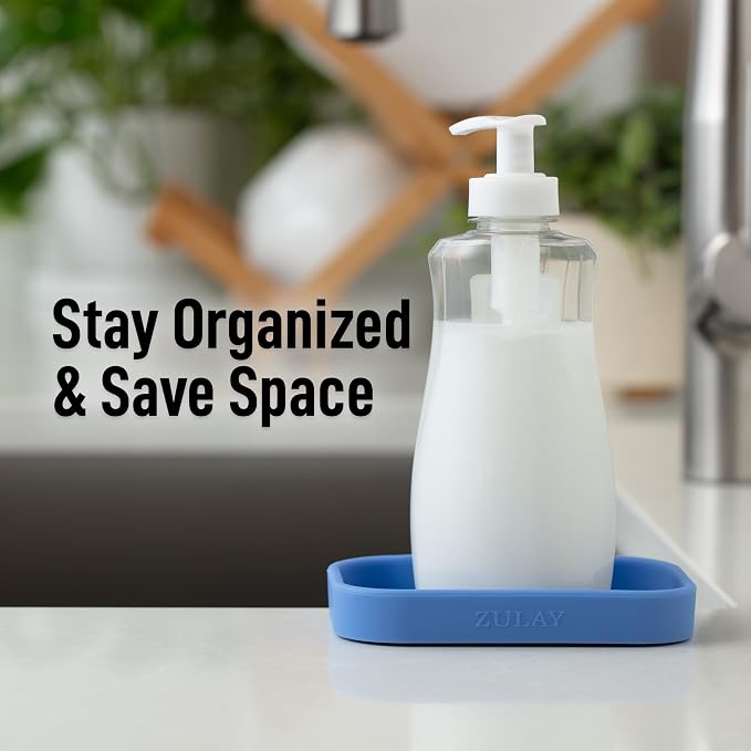 Zulay Kitchen Small Silicone Sponge Holder – Space-Saving Sink Organizer Tray - Image 6