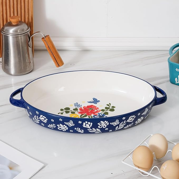 Baking Dish Casserole Dish Ceramic Au Gratin Baking Dish Lasagna Pan Oval - Image 3