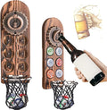 Magnetic Bottle Openers with Catcher, Wall Mounted Wooden Beer Bottle Opener by LUCYLANKER