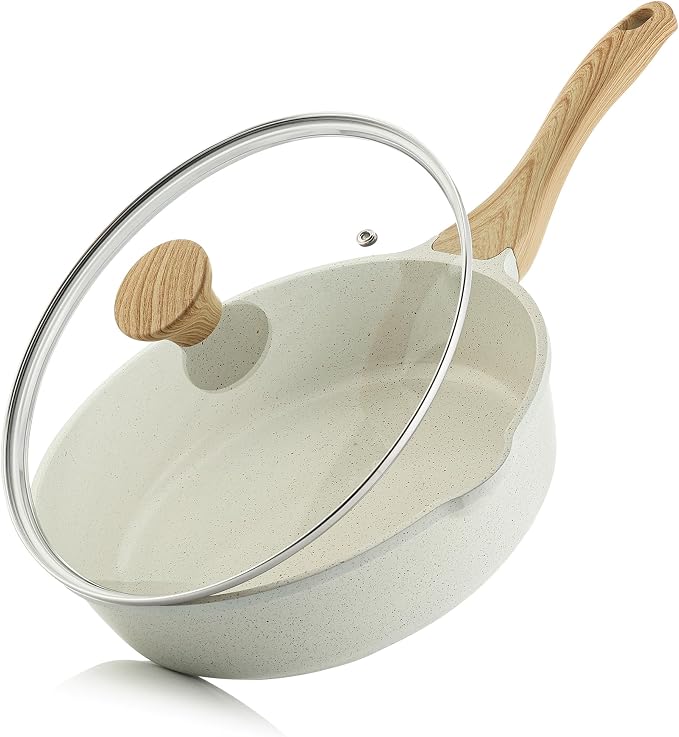 SENSARTE Nonstick Ceramic Saute Pan 10 Inch/3.5QT, Non-toxic Deep Frying Pan by SENSARTE
