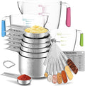 Stainless Steel Measuring Cups and Spoons Set, 6 Stainless Steel Measuring Cups by Unknown