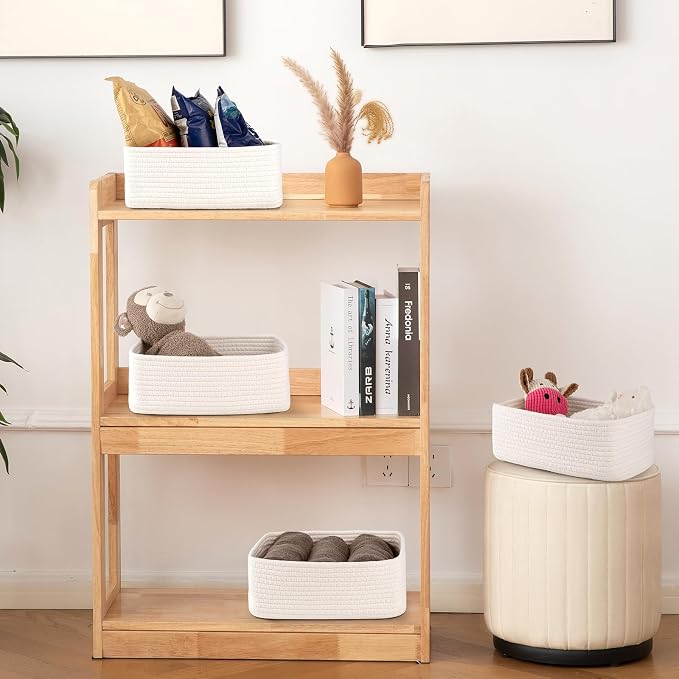 OIAHOMY 4 Pack Storage Baskets for Organizing, Small Bins for Shelves, Cute - Image 6