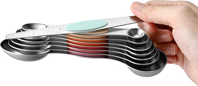 Spring Chef Stainless Steel Metal Magnetic Measuring Spoons Set of 8 - Image 8