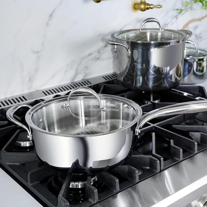 KEAWELL K3 Premium 4-Quart Tri-Ply Stainless Steel Sauté Pan - Image 5