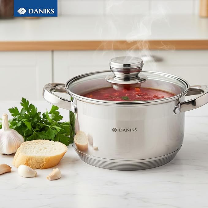 Daniks Standard 3 Quart Stainless Steel Stock Pot - Image 9