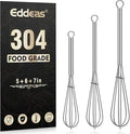 Eddeas Small Whisk Stainless Steel, Mini wire whisk 3 Pieces, 6in & 7in Tiny by Eddeas