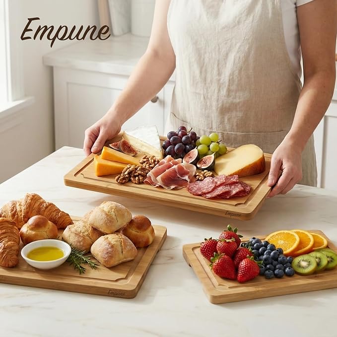 Extra Large Cutting Board Set of 3, Bamboo Cutting Boards - Image 7