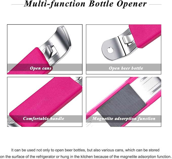3 Pieces Magnetic Bottle Openers Can Opener Classic Beer Opener Stainless Steel - Image 2