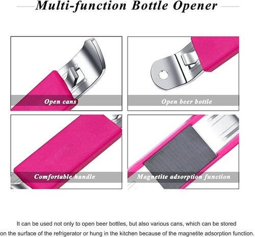 3 Pieces Magnetic Bottle Openers Can Opener Classic Beer Opener Stainless Steel - Image 2