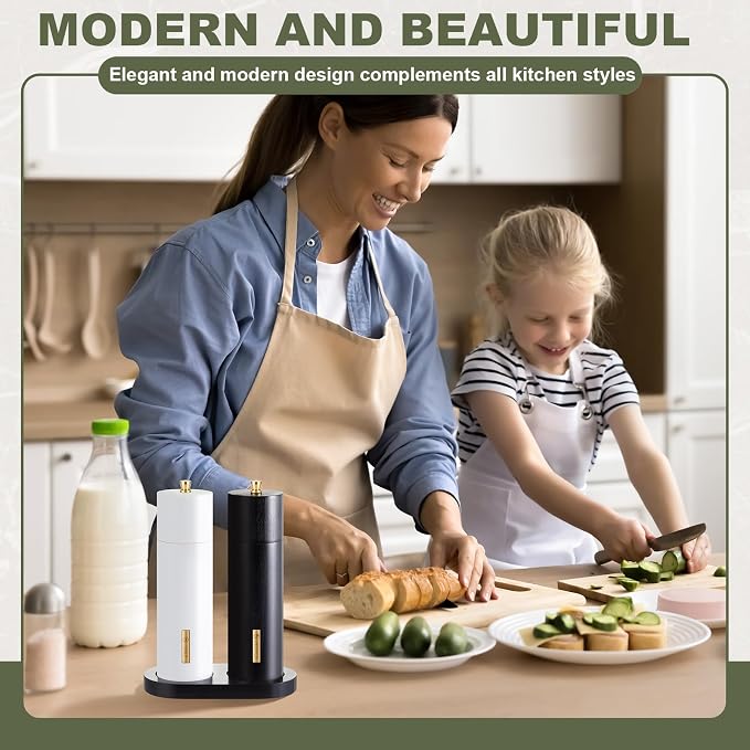 Wooden Salt and Pepper Grinder Set Manual Salt and Pepper Mill - Image 5