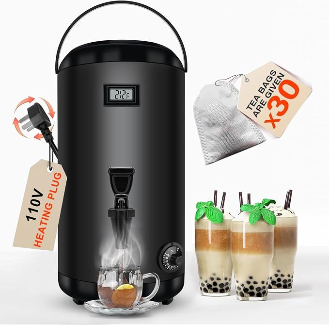 Electric Heating Insulated Beverage Dispenser-12 L/3.2 Gallon Hot Drink Beverage by Nalison