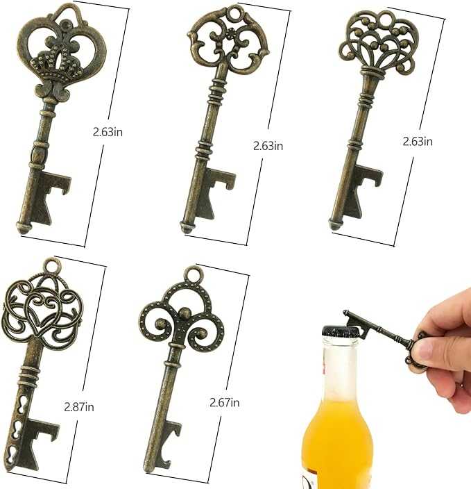WODEGIFT 50pcs Bottle Opener, Wedding Favors Vintage Skeleton Key Bottle Opener - Image 4